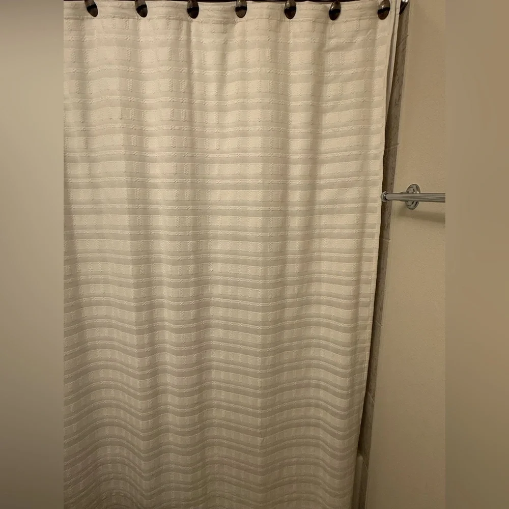 DKNY Elegant White Shower Curtain